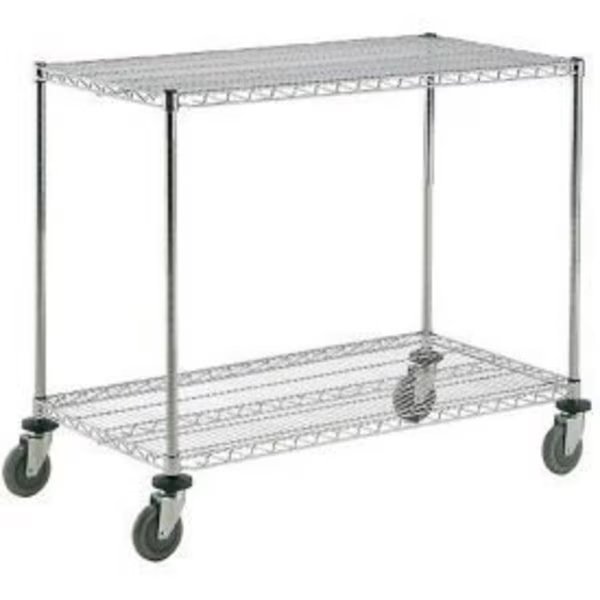 Nexel    Adjustable Chrome Wire Shelf Cart 48x18 2 Shelves 800 Lb. Capacity, Global Equipment, Mfr#: 188680